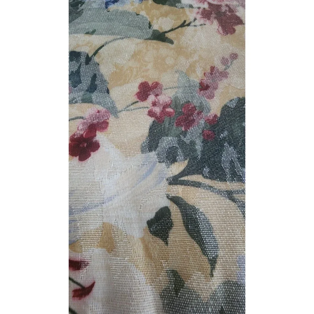 Bardwil Linens Floral Jacquard Yellow Fringe 14